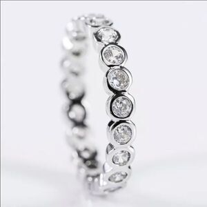 Last 1!! The Brilliant Bezel eternity band with zircon in Sterling Silver 6